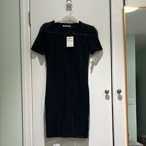 NWT Alexander Wang Black Short Sleeve Bodycon Dress new years